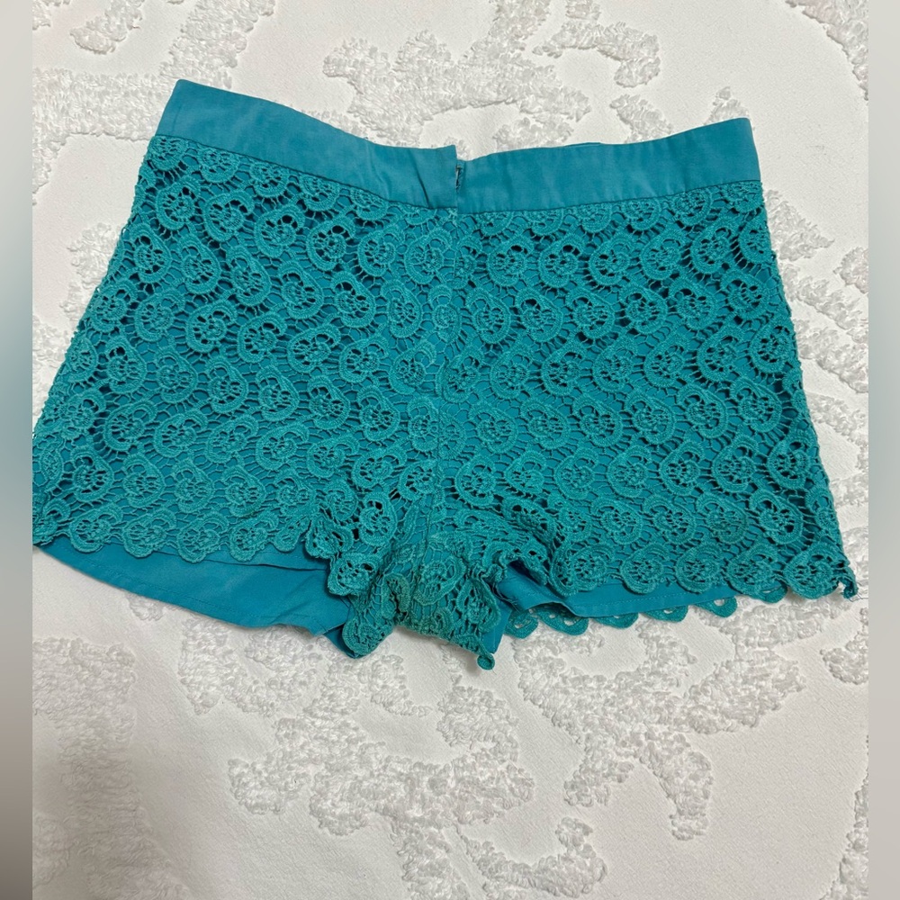 Esley Teal Lace Women Shorts size XS/S